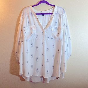 Torrid Harper Cat Pattern Shirt